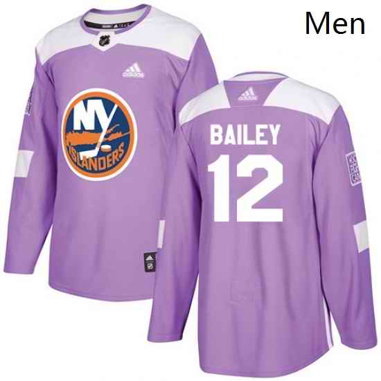 Mens Adidas New York Islanders 12 Josh Bailey Authentic Purple Fights Cancer Practice NHL Jersey